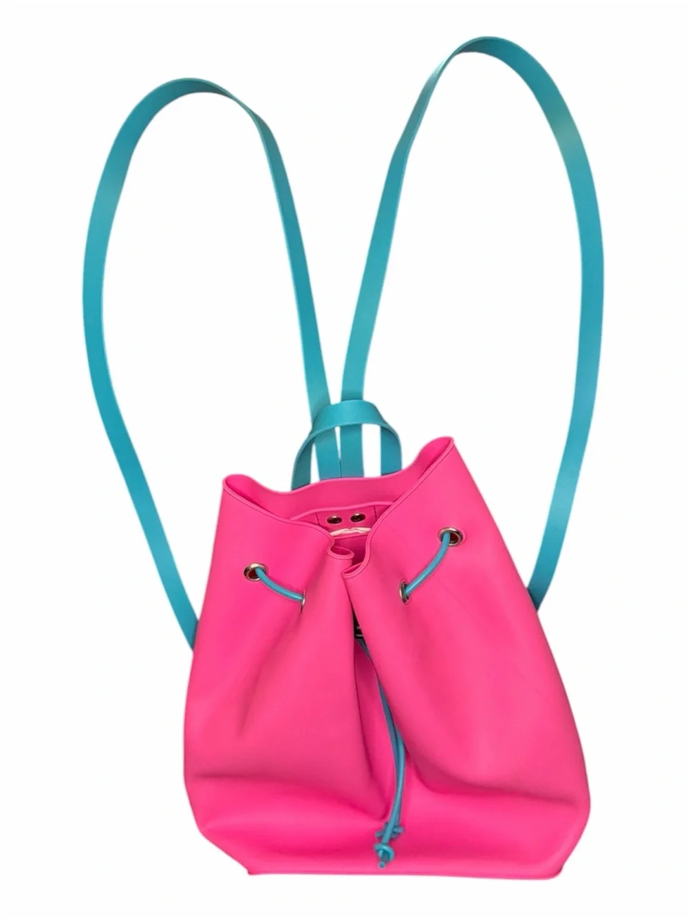Barbie pink and teal neoprene beach bag small